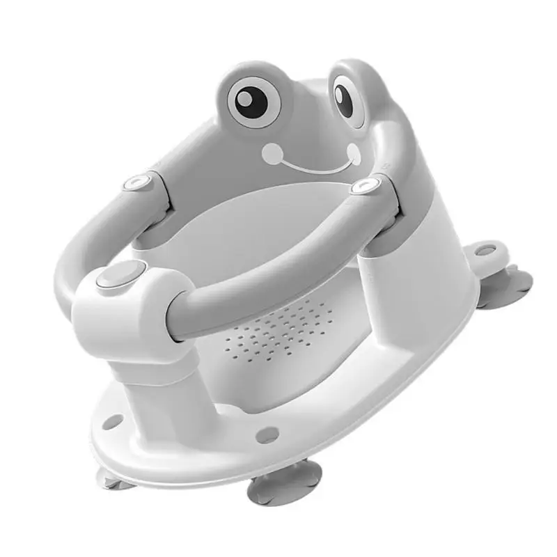652F Portable Baby Bath Support Anti Slip Infant Bathing Stool For Safety Lovely Cartoon Toddler Bathing Chair