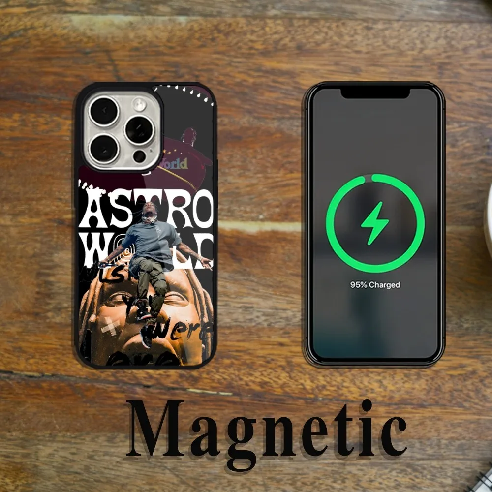 Rapper T-Travis S-Scott Phone Case Magsafe Magnetic For iPhone 11 12 13 14 15 Pro Max Plus Wireless Charging