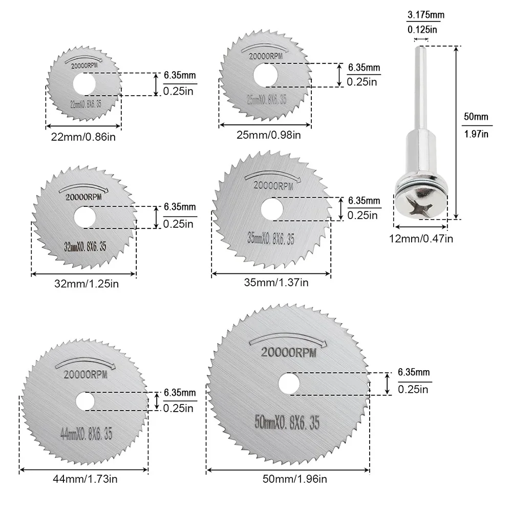 7PCS/14PCS High-Speed Steel Cutting Blades Set HSS Mini Rotary Circular Saw Blade Cutting Discs for Wood Plastic Soft Metal