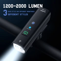 CYCLAMI SoRider Faro per bici da bicicletta BR 2000 AI 1200 Lumen Ad alta luminosità MTB Ciclismo su strada Sicurezza Lampada frontale in lega di alluminio