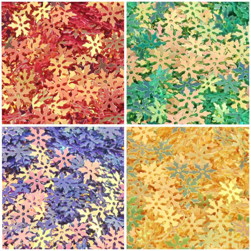 

20gram/pack PVC Sequin 9mm Snowflake Shape Sequins Suitable For Various Handmade Decorations DIY Clothing Sewing Accessories