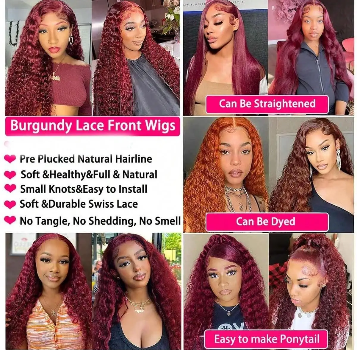 99j بورجوندي الدانتيل الجبهة الباروكات شعر الإنسان 250 الكثافة 13x4 موجة عميقة الدانتيل الجبهة الباروكات شعر الإنسان قبل قطعها شعر مستعار بشري أحمر