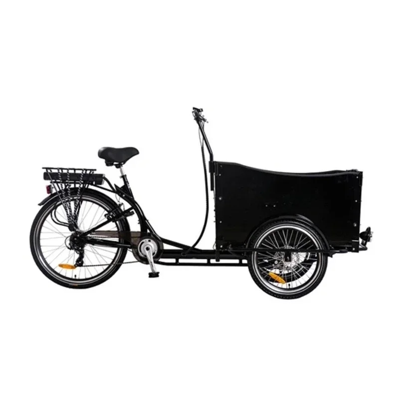 Electric power inverted tricycle upside down donkey, bicycle carrying goods to pick up children and pets