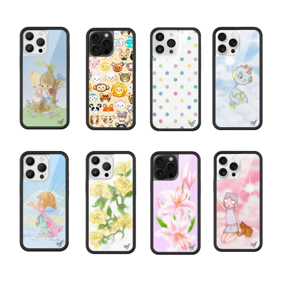 

Wildflower 3D ins strawberry phone case for iPhone 12 13 Cherry Rose 14 Plus 15 Pro 16promax cover WF animal polka dot cover