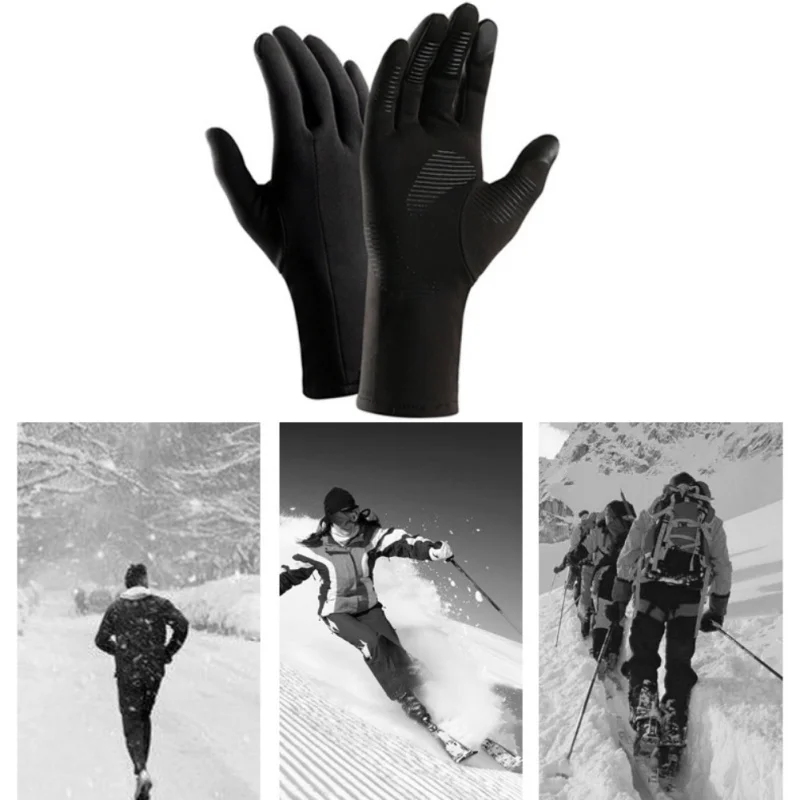 Autumn Winter Cold-proof Running Gloves Windproof Non-slip Ski Keep Warm Touch Screen Outdoor Sports Cycling Gloves