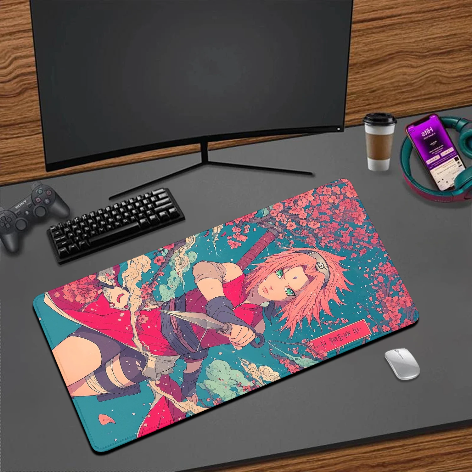 Sakura Mouse Pad Anime Girl Sakura Haruno Mousepad Gaming Offices Accessories Keyboard Pad Gift Computer Pc Gamer Desk Mat