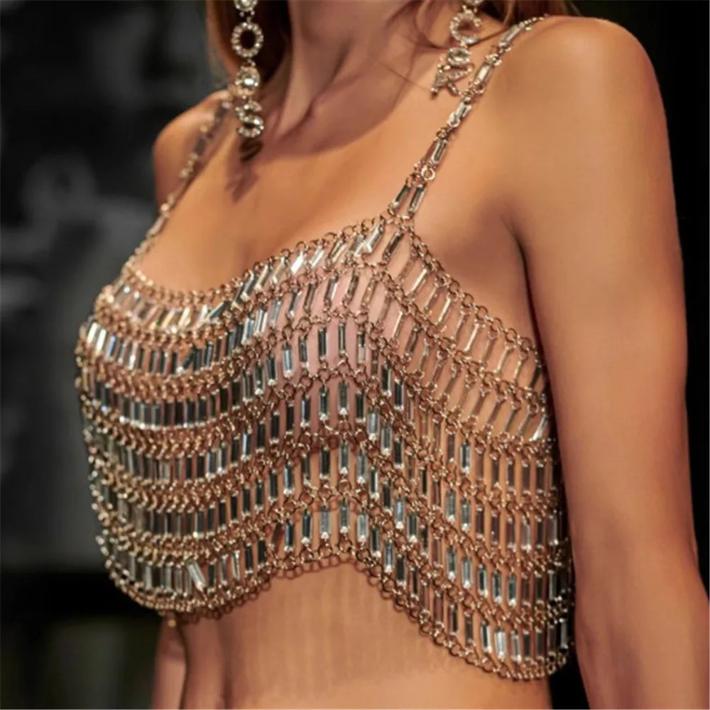 

Acrylic Sequined Multi-Layer Corset Hand-Beaded Luxury Choker Necklace & Body Chain Nightclub Party Stage Performance Costume