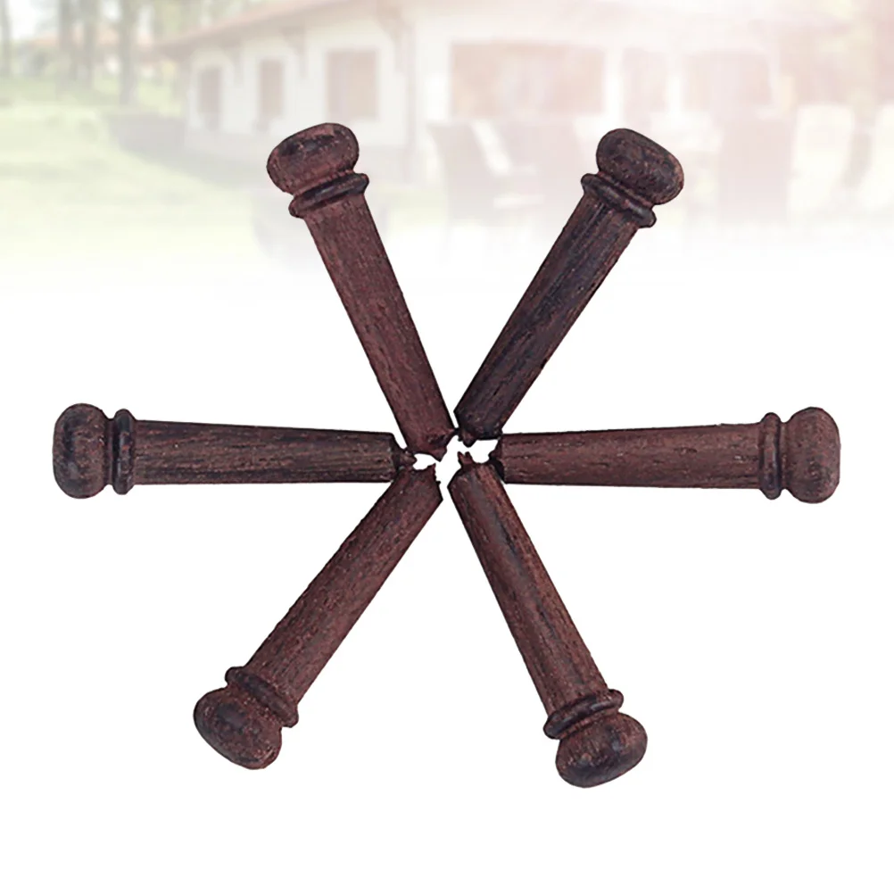 

6Pcs High Grade Rosewood Guitar Bridge Pins Replace Old Or Damaged Ones Perfect for Folk Guitars Guitar Bridge Pin