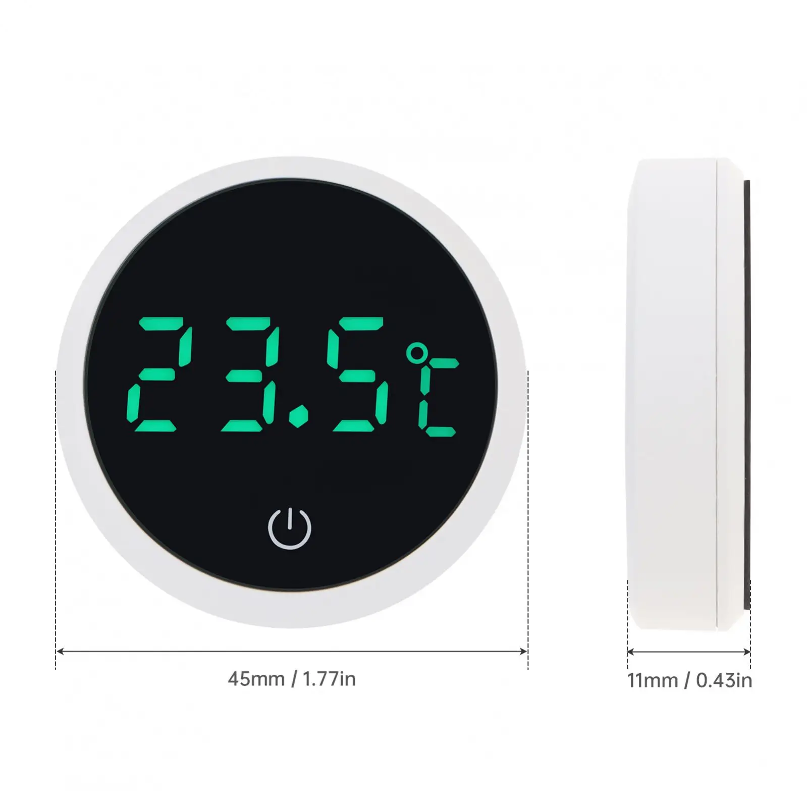 Kabelloses digitales Thermometer in Weiß/Grün/Schwarz mit Grad Celsius, Aquarium-Thermometer mit LED-Anzeige – Detail 7