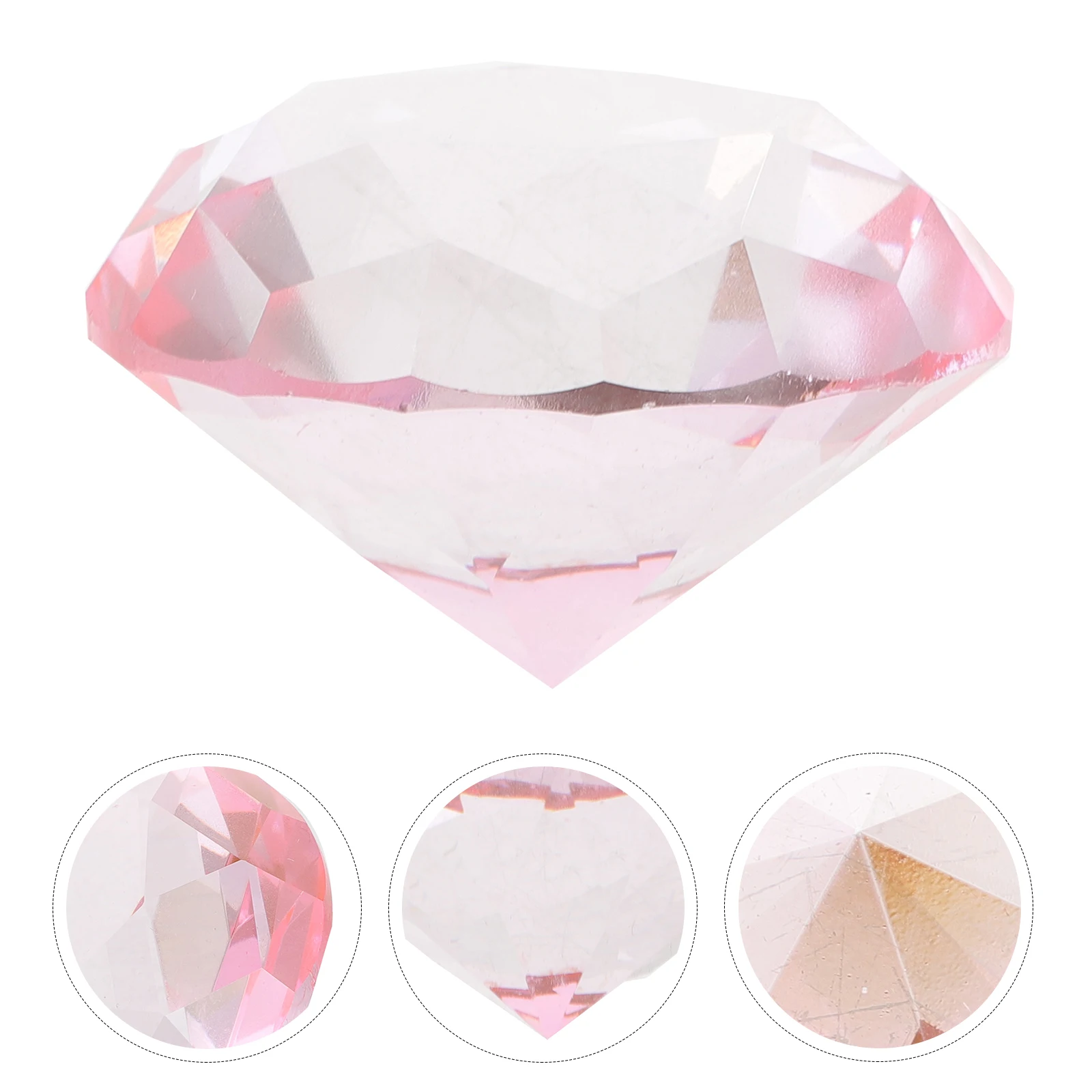 2 ชิ้น คริสตัลประดับเพชรเทียมสีชมพู ขนาด 60 มม. ประดับตกแต่งงานแต่งงาน งานปาร์ตี้ ตกแต่งบ้าน สร้างบรรยากาศโรแมนติก
