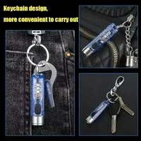 Multi-function Mini EDC LED Flashlight Portable Keychain Light Magnetic Torch USB Rechargeable Uv Lamp Emergency Camping Lantern