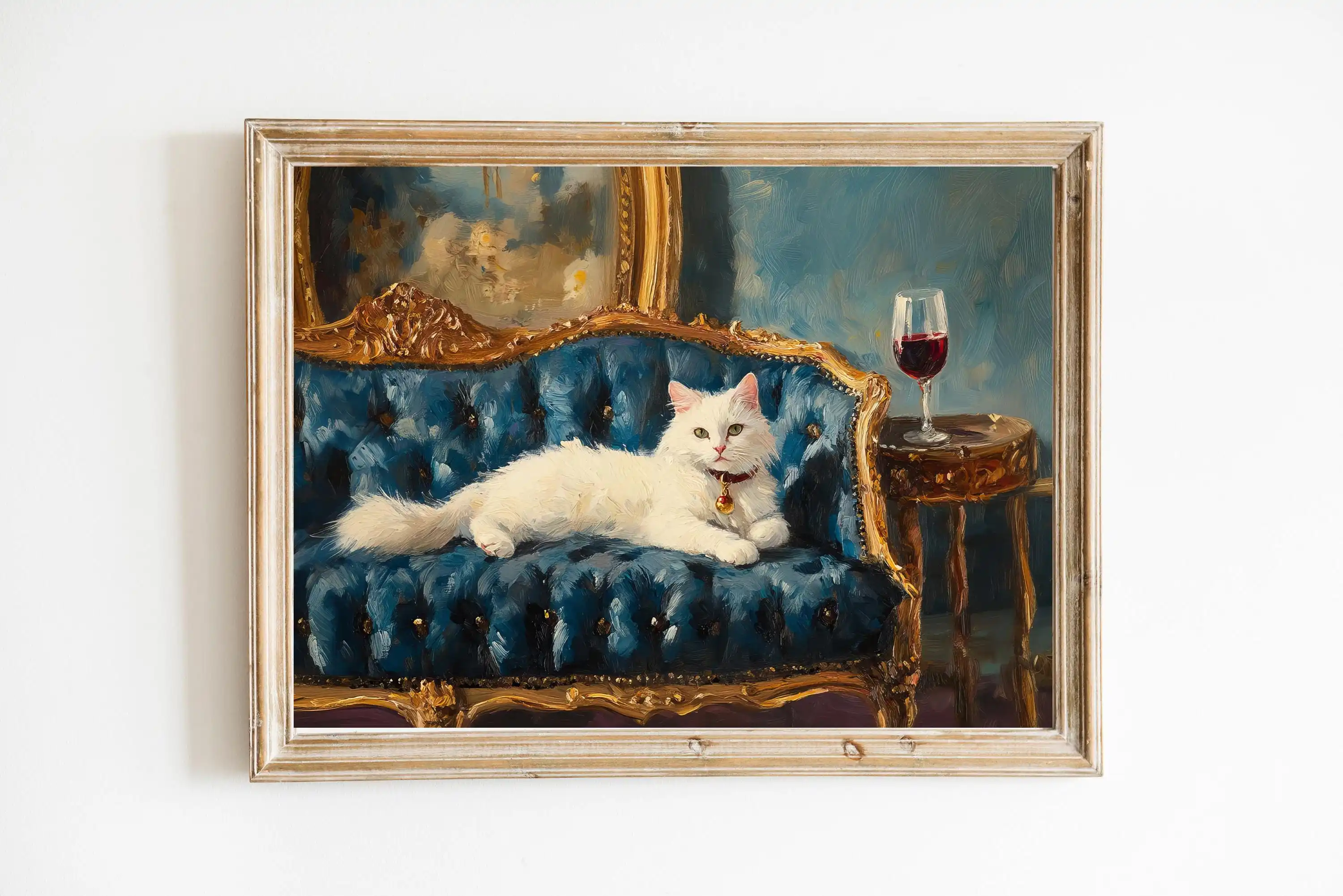 White Siberian Tabby Cat With Disco Ball Poster Print Wall Art Pictures Canvas Painting Living Room Bedroom Home Decor Gift - view 4