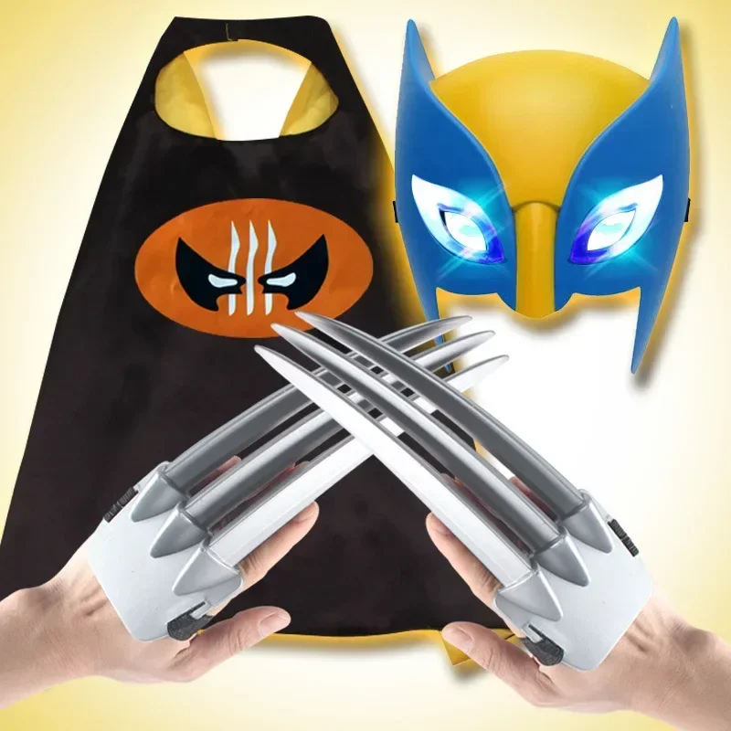 Bambini Uomini X Toy Wolverine Claw Mask Halloween Cosplay Costume da supereroe Puntelli Wolverine Mantello Mantello