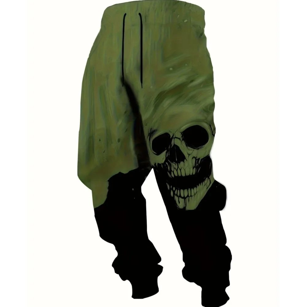 

Men's Sweatpants,Horror Skull Graphics Polyester Joggers, Slim Fit Casual Lounge Pants With Pockets, Spring Autumn Streetwear