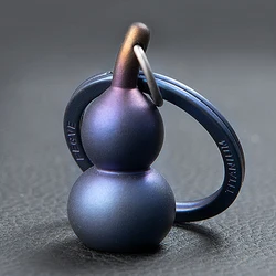 Luxury Titanium Keychain Bag Pendant High Grade Car Men Women Key Chain Best Xmas Gift Jewelry Luck Gourd Amulet Accessories