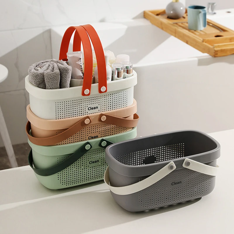 

Plastic Storage Baskets With Handles, Shower Caddy Shelf Organizers Basket For Bathroom, Kitchen, Dorm Room Basket Bathroom
