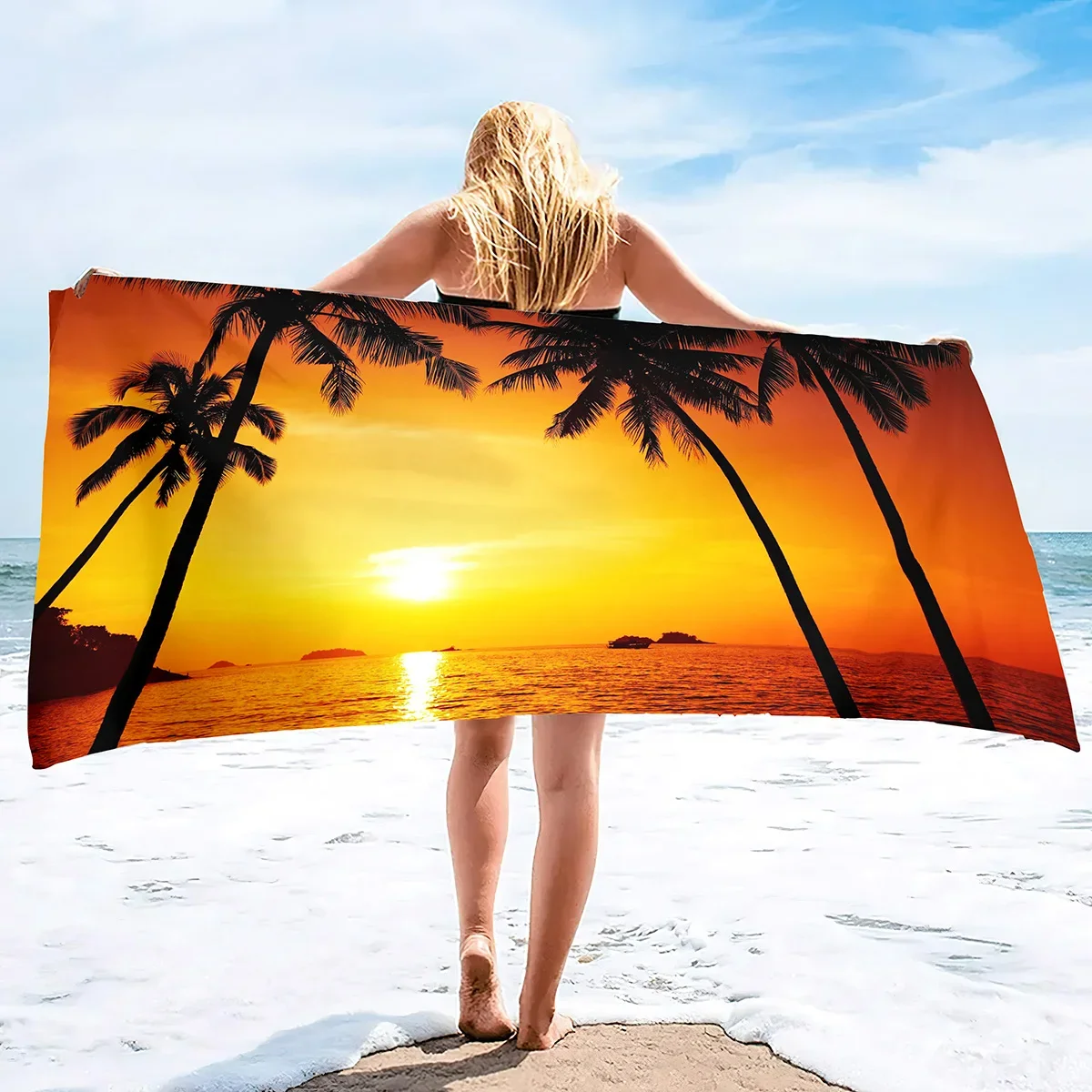 Extra Large Coconut Tree Beach Towel Sand Free   Cool for Women,Quick Dry Highly Absorbent