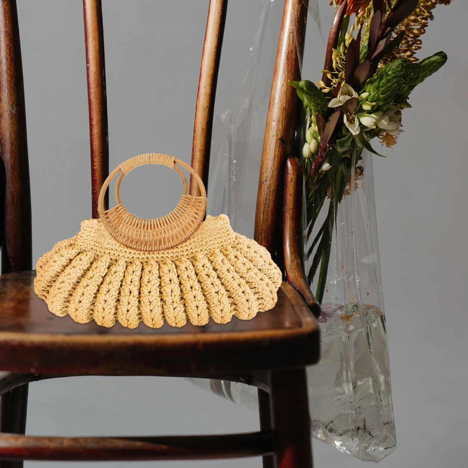 

Straw Handbags For Bamboo Circle Making Beach Diy Handbags Bag Handle Bag Accessories Craft Handle Making Kit