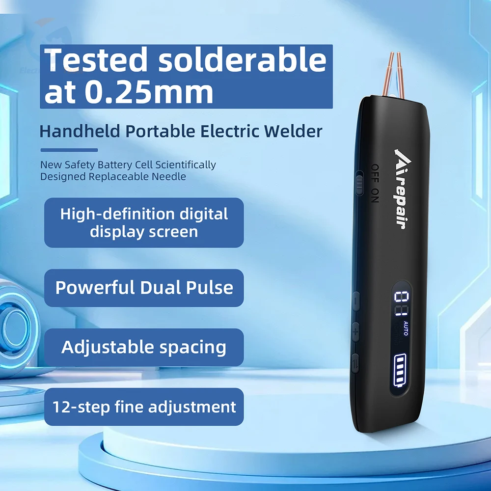 Portable Handheld Spot Welder DIY Kit 12 Gears Adjustable 9 LED Lighting 18650 Lithium Battery Type-C Welding Repair Tool