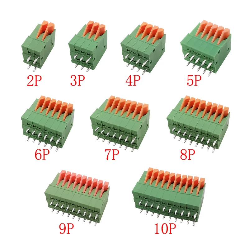 10Pcs KF141V PCB Mount Terminal Block Connector 2.54mm Pitch 2/3/4/5/6/7/8/9/10 Pin Straight PCB Terminals Block Connector