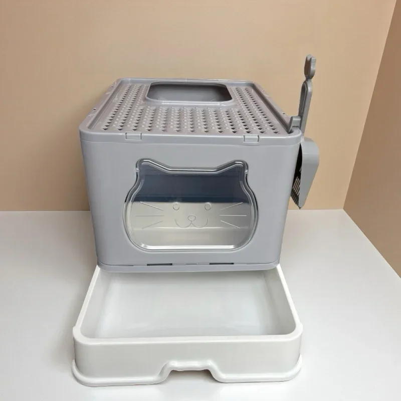 Large Size  Litter Box Drawer Top Insert Fully Enclosed Odor Control No Spill  Toilet for Large Cats Pet Care Supplies