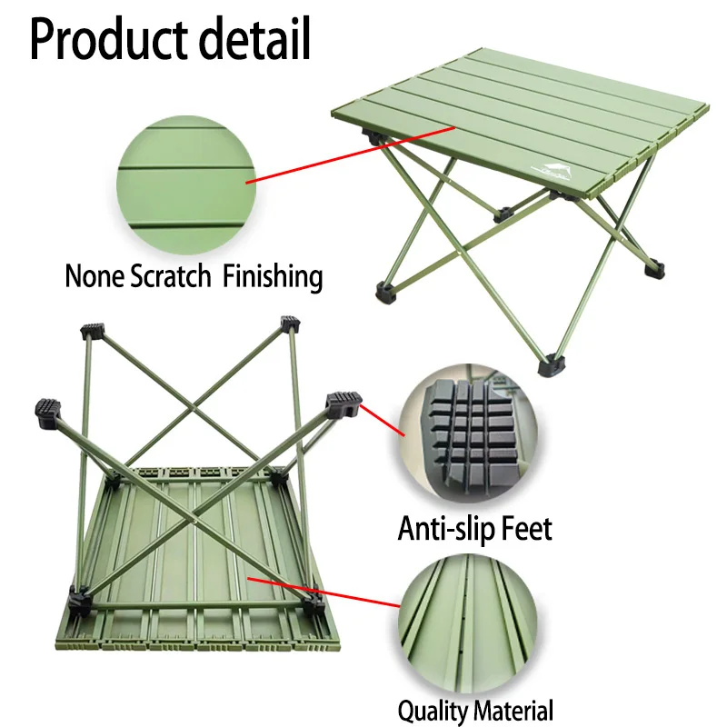 折りたたみ式キャンプテーブル,屋外バーベキューバックパック,アルミニウム合金,耐久性,滑り止め家具,軽量コンピューター