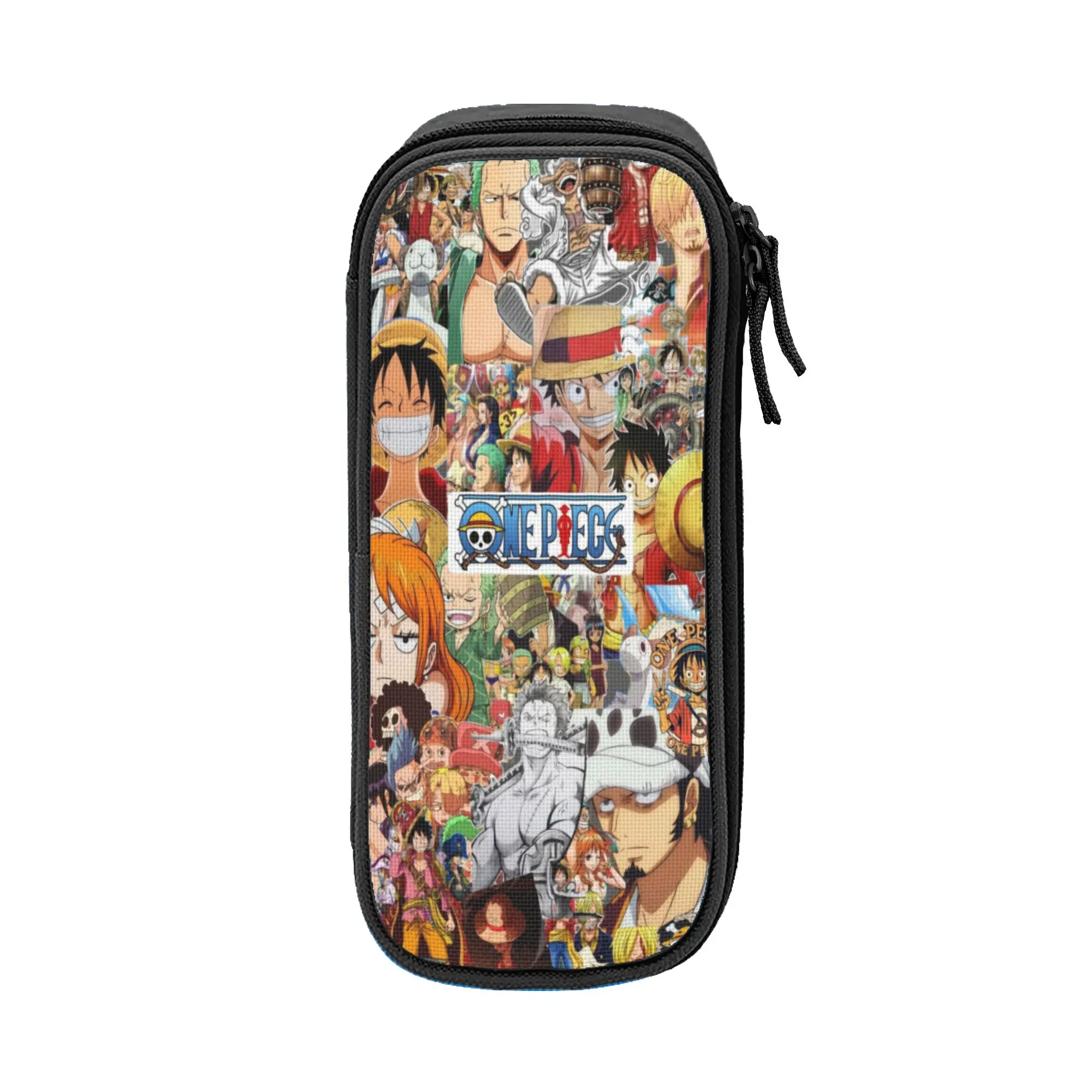 

Large Capacity Pen Box o-one-piece-e onepiece luffys Office Accessories Double Layer Pencil Bag Women Make Up Bag Birthday Gift