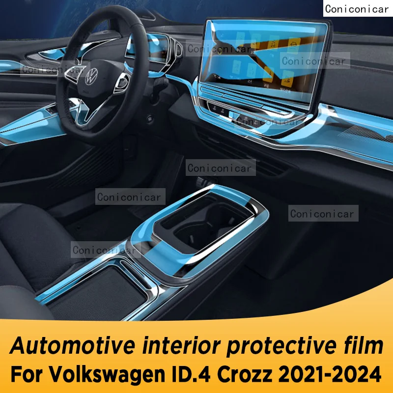 For Volkswagen ID.4 CROZZ 2021-2024 ID4 Gearbox Panel Navigation Automotive Interior Screen TPU Protective Film Anti-Scratch