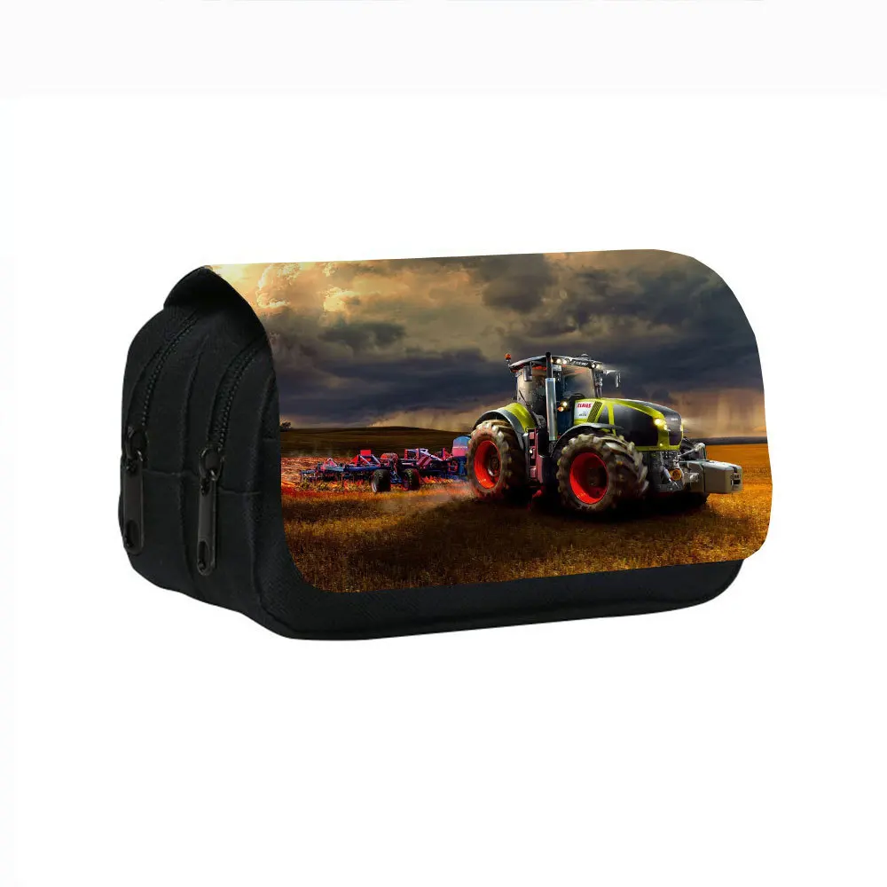 Farm T-Tractors Cosmetic Case Pencil Bag Boys Girls Stationary Bag Kids School Case Children Pencil Box School Supplies Bags