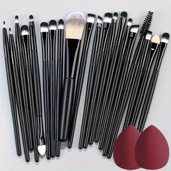 Conjunto de pincéis para mulheres, sombra, marca-texto, cosméticos, base, blush, pó, beleza, mistura, ferramentas, 10 pcs, 20pcs