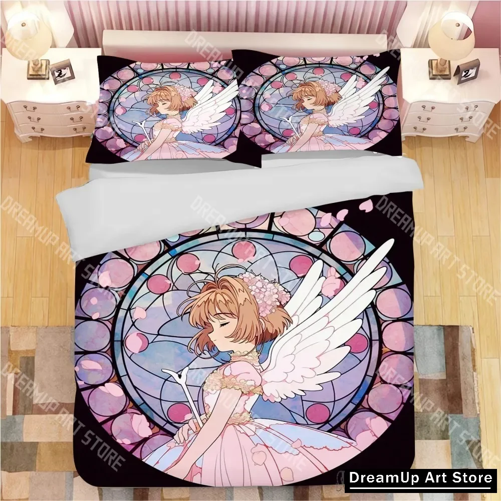 

Anime Cardcaptor Sakura Love Child Duvet Cover Set HD Comforter Cover Bedclothes for Kids Bedding Sets Bedroom Decor