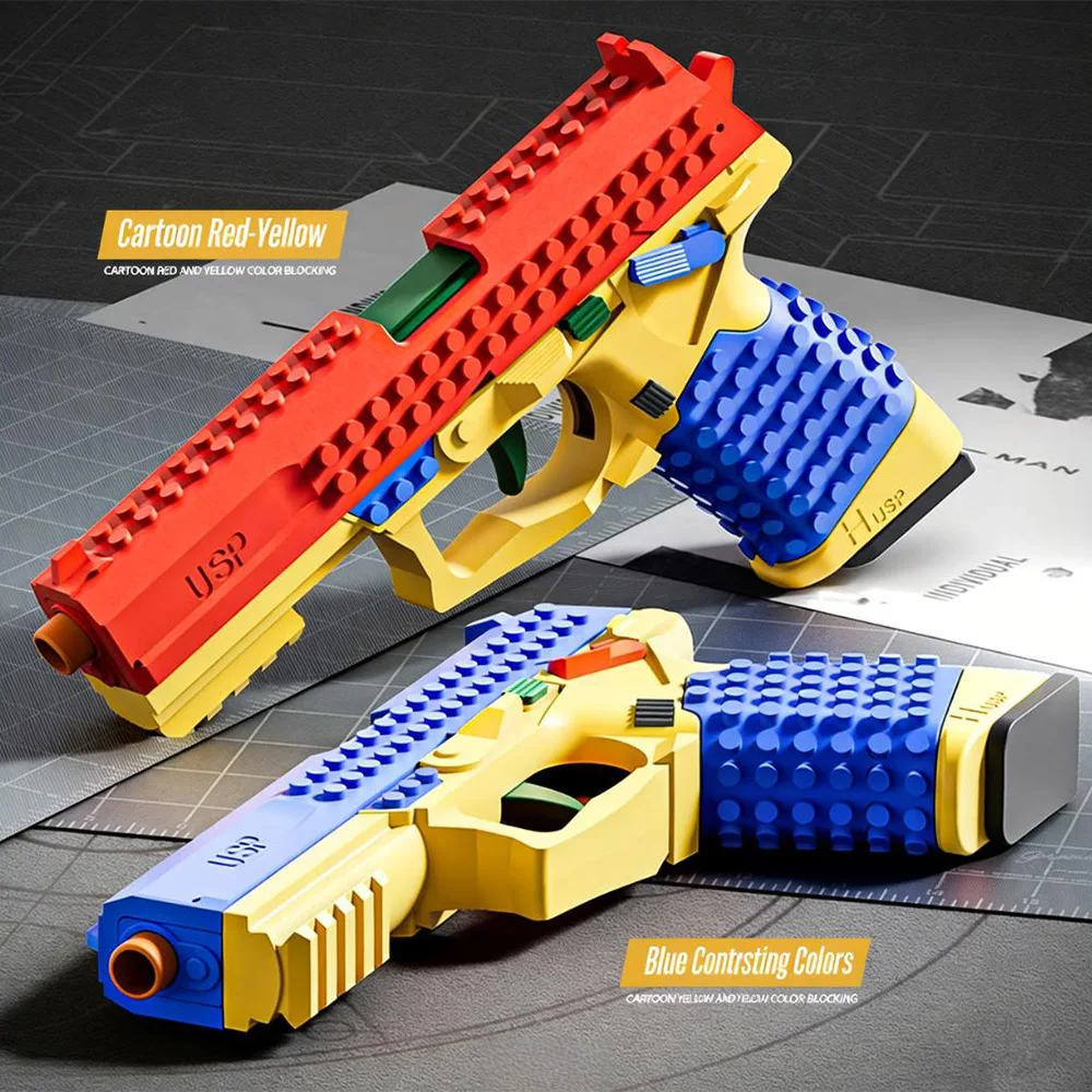 Building Block Blaster Toy Gun For Kids Real Gun Toy Boy Friend Birthday Gift Dropship Safe Toys Pistol