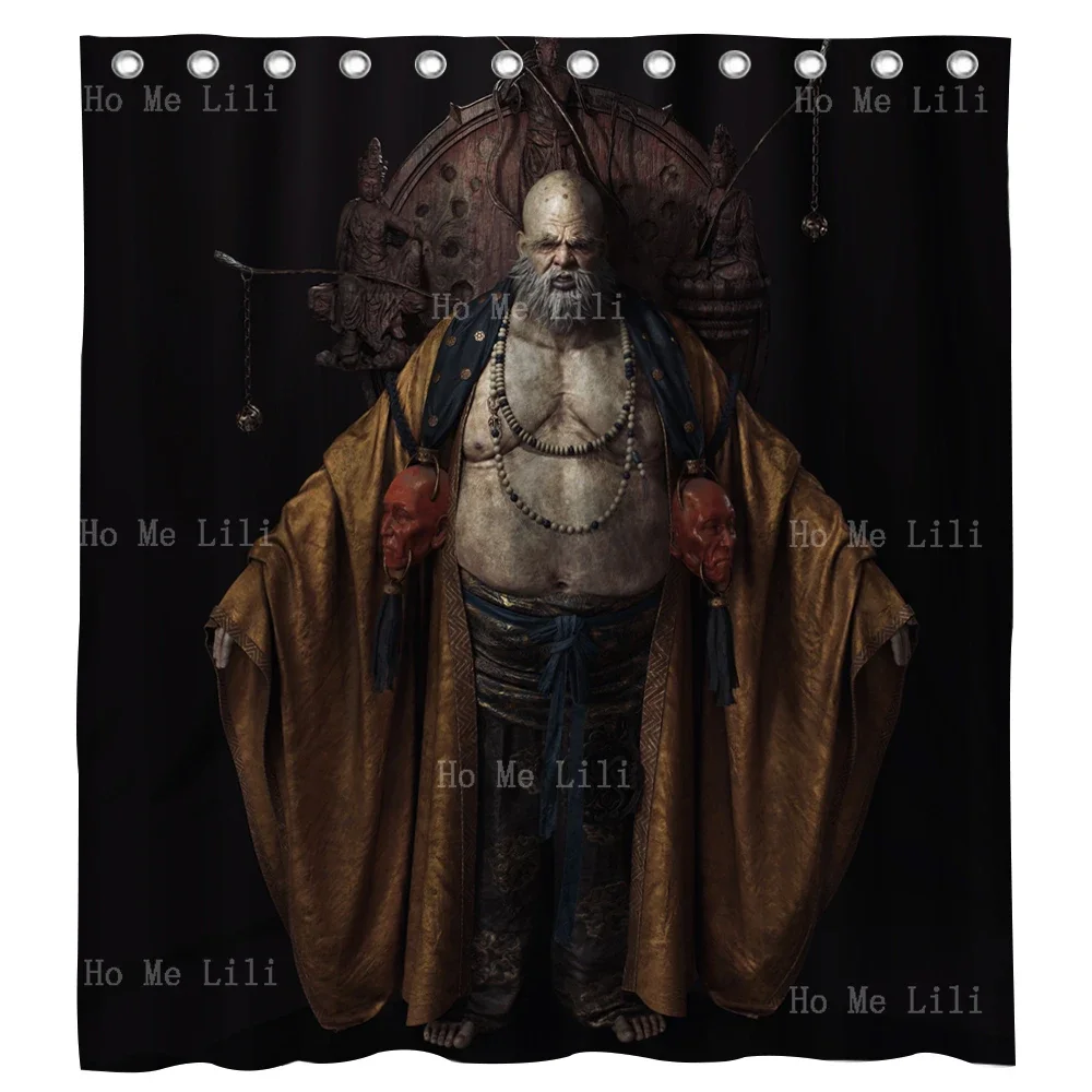 Chinese Black Myth Yellow Eyebrow King Poster Shower Curtain Home Bathroom Decor