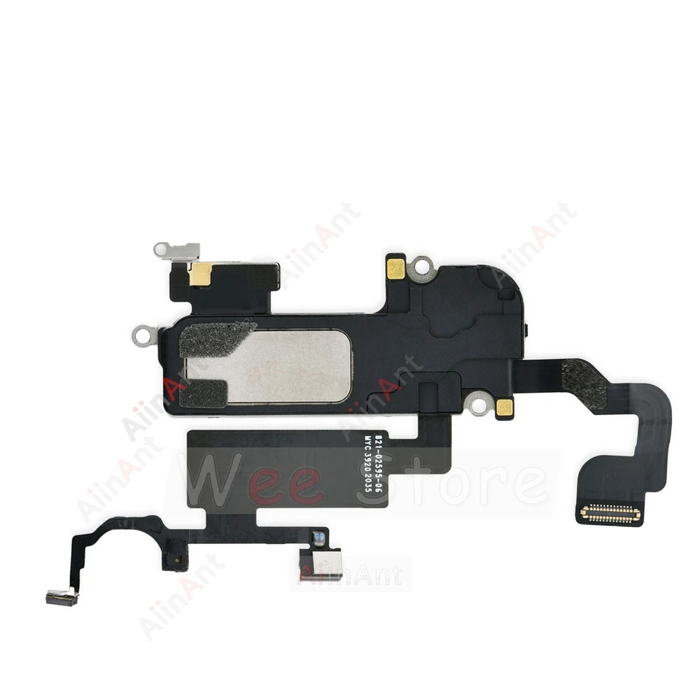 Aiinant alto-falante para iphone x xs 11 12 pro max xr sensor de proximidade som fone de ouvido alto-falante cabo flexível peças do telefone com adesivo