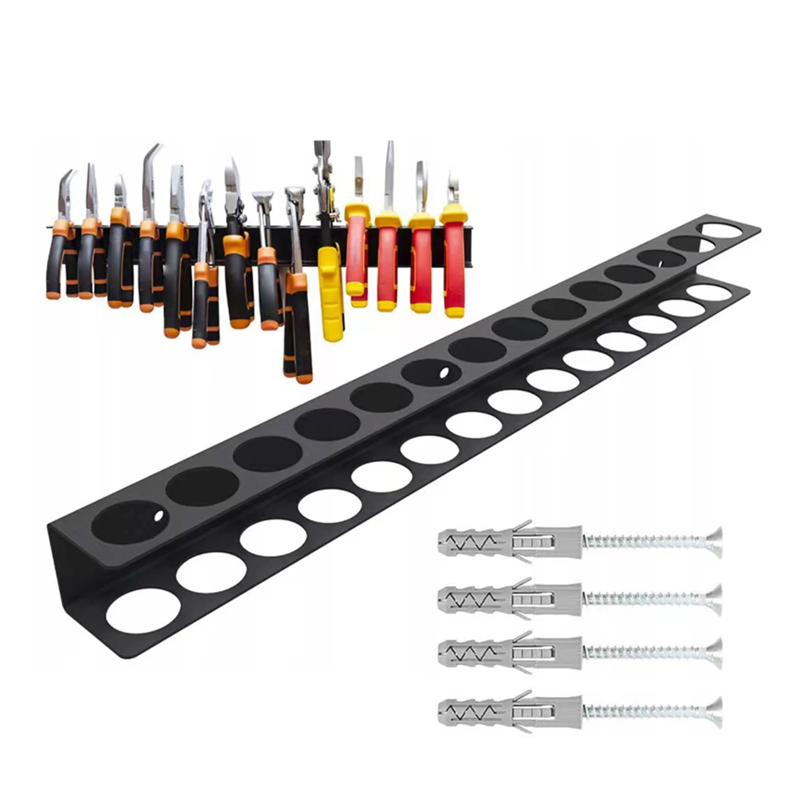 Screwdriver Organizer Wall Mounted Screwdriver Storage Rack Sturdy Multifunctional Metal Hand Tool Holder for Home Shed Workshop