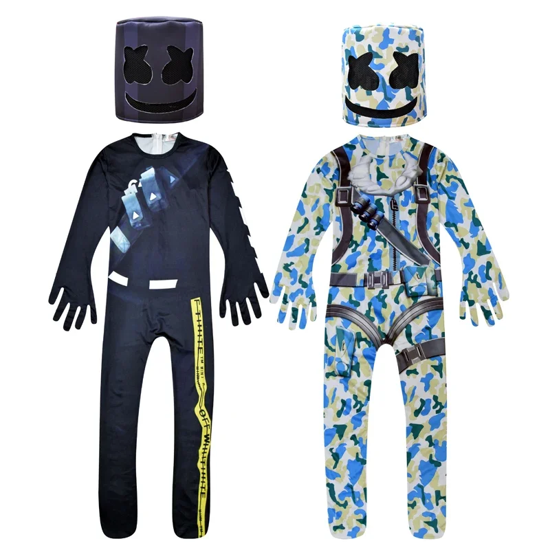 2025 NewKids Popular DJ Cosplay Halloween Costume with Mask Boys Girls Jumpsuit Carnival Party Electric Syl AA