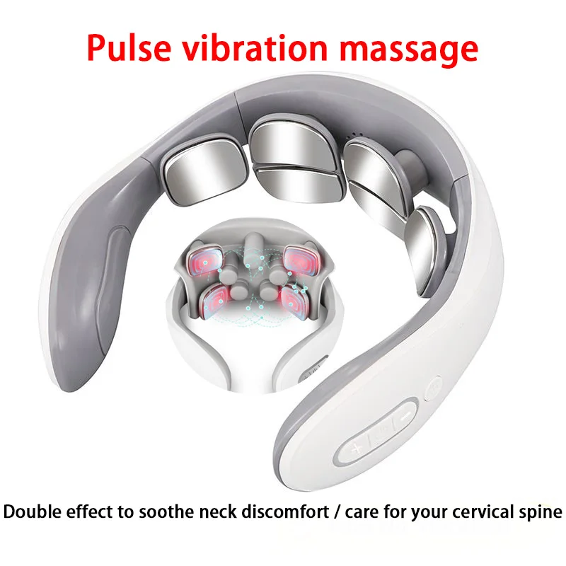 Nek Massage Intelligent Opladen Verwarming Hot Pressing Magnetic Pulse Mode Multi User Gebruik Draagbare Pulse Neck Massager