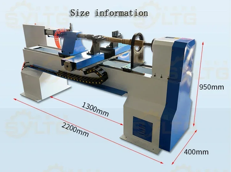 Mini CNC Wood Turning Lathe Machine Double Knives Cylindrical Tools Cutting Stair Handrail Processing