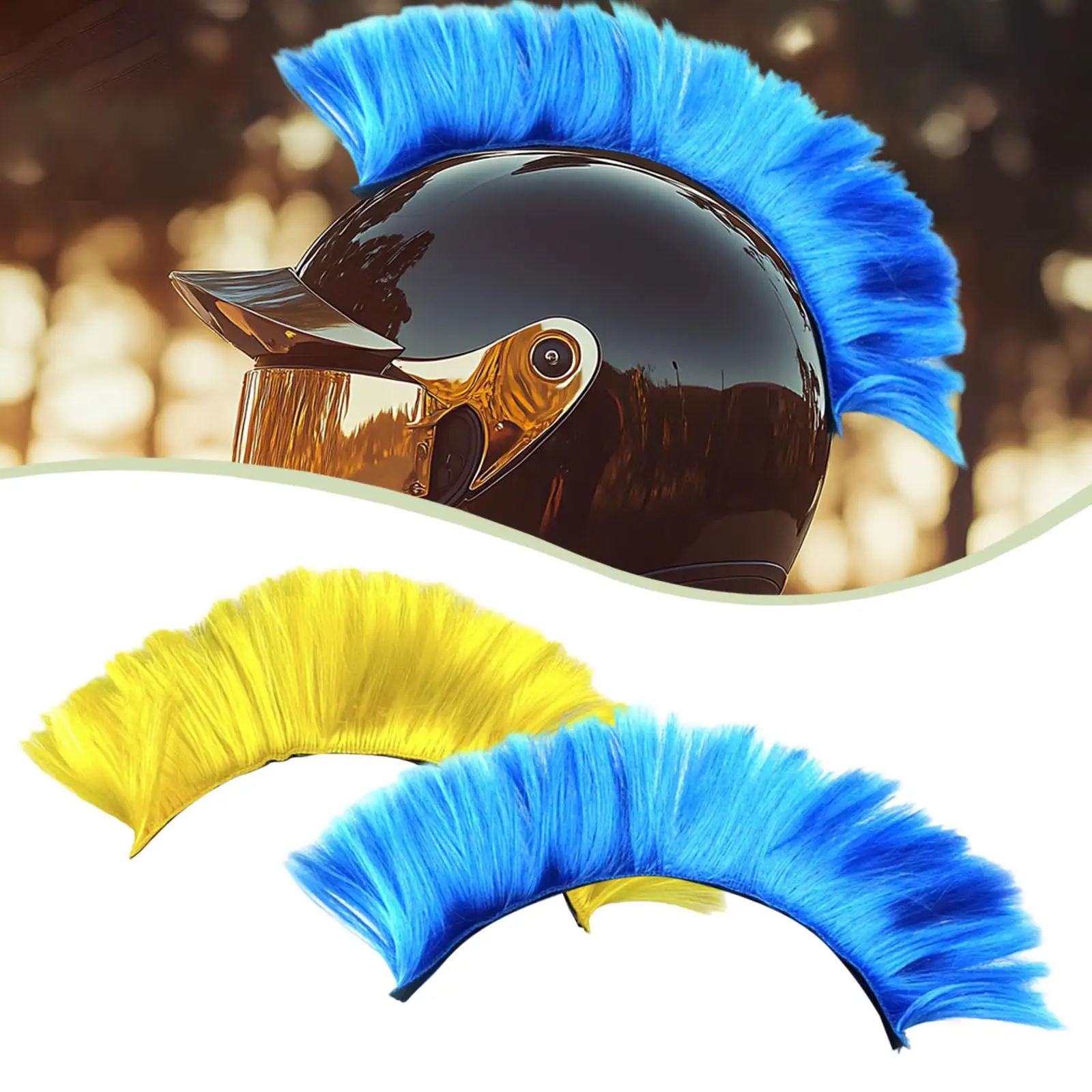 

Helmet Decoration Wig PET Fiber Hawk Style Hairpiece for Helmet Accessories Motorcycle Party Halloween