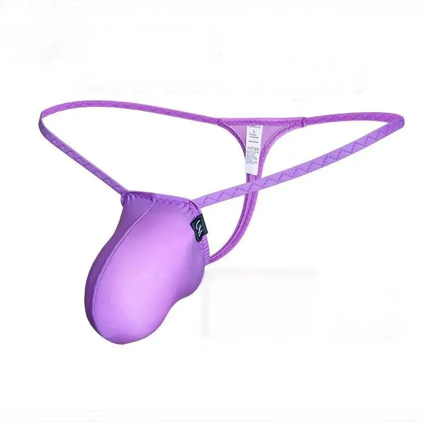 

Thin Men's Super Low Waist Sexy Thong U-shaped Convex Pocket Underwear for Slim Waist High Elasticity Pure Desire Men's Briefs