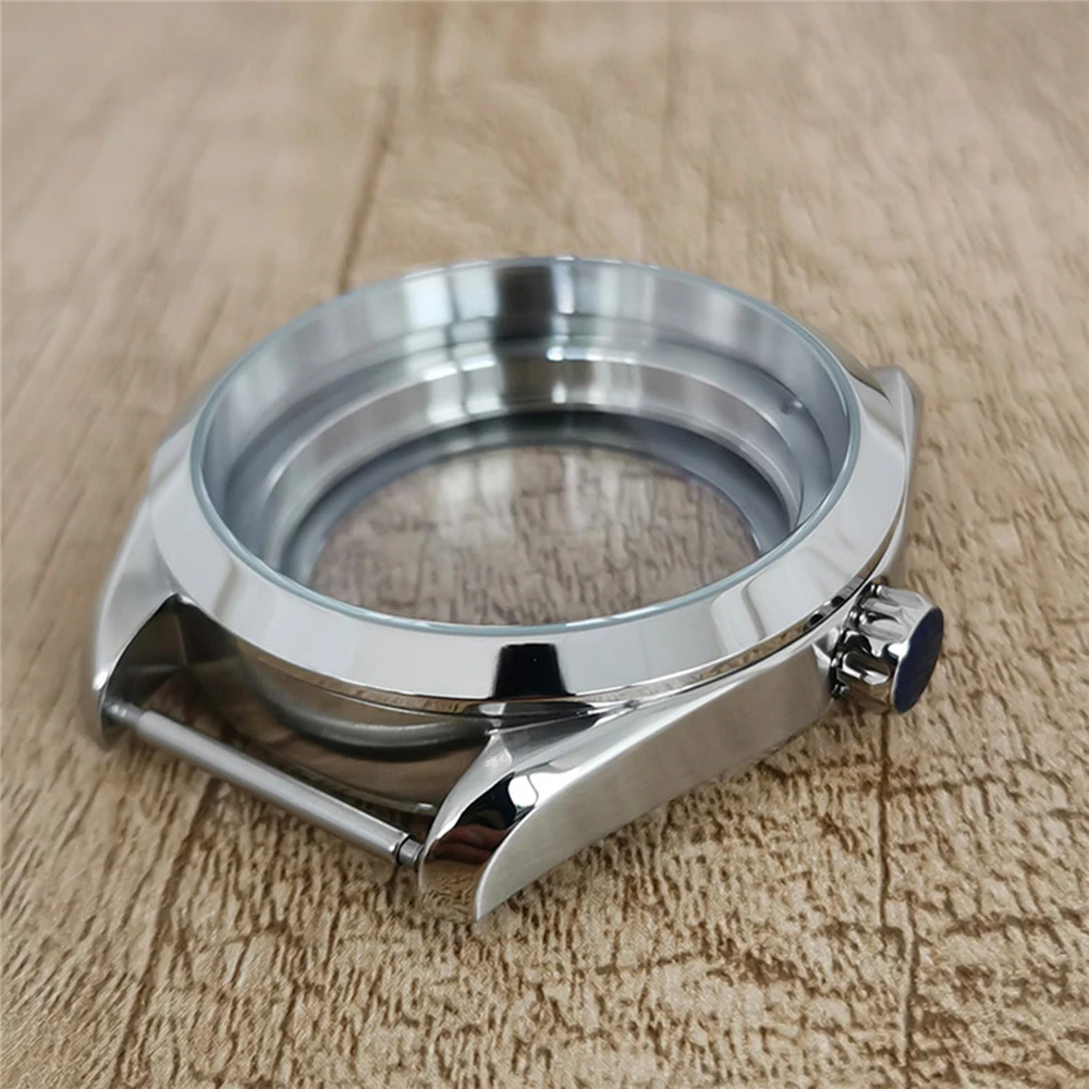 New NH35 Case 41mm 316L Stainless Steel Mineral Glass Mirror Watch Case Fits for NH35 NH36 4R 7S Movement 33.5mm Dial Watch Part