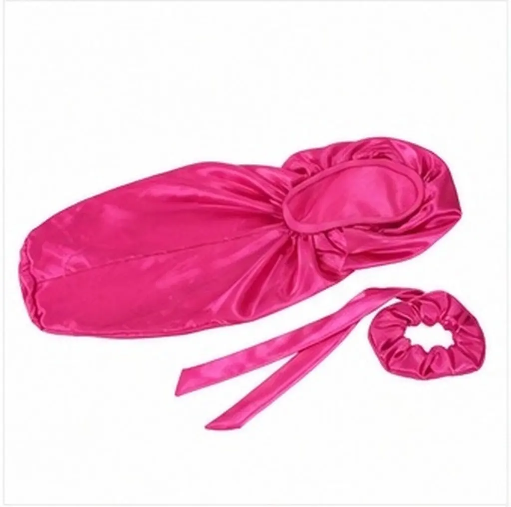 1Set Long Tube Sleep Cap for Women Satin Hair Wrap Elastic Comfort Fit for Braids Curls Extensions Sleeping Yoga Gym Makeup Home