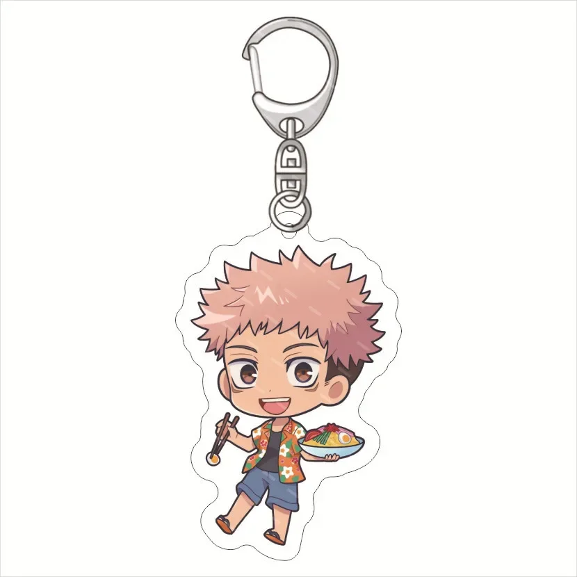 Adorable	Cute The Beach Theme Satoru Gojo Acrylic Keychain Double-sided Printing 60mm Innovative HD Pattern Backpack Decoration