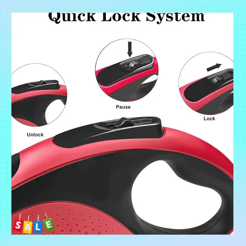 

A56X Retractable Dog Leash With Waste Bag Dispenser And Flashlight, 26Ft Dog Leash For Small Medium Dog Up To 110Lbs