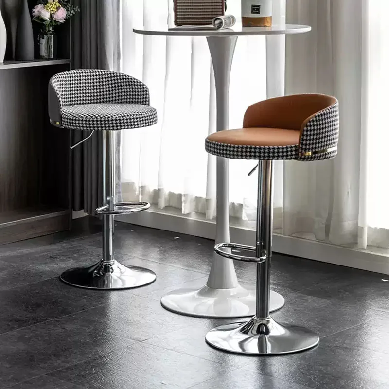 Swivel Vanity Luxury Bar Chair Modern High Minimalist Office Adjustable Bar Stools Metal Chaise De Bar Cuisine Home Furniture