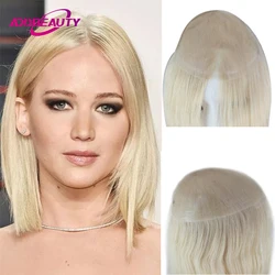 Women Toupee Addbeauty Straight Full PU Human Hair Wigs Vloop Injection Natural Hairline Blonde Human Hair System Invisible Hair