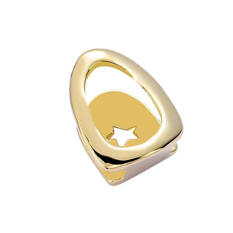Tapas de parrillas de dientes individuales de Hip Hop, parrillas dentales superiores chapadas en oro, cara abierta, parrillas superiores de vampiro, oro, plata, oro rosa