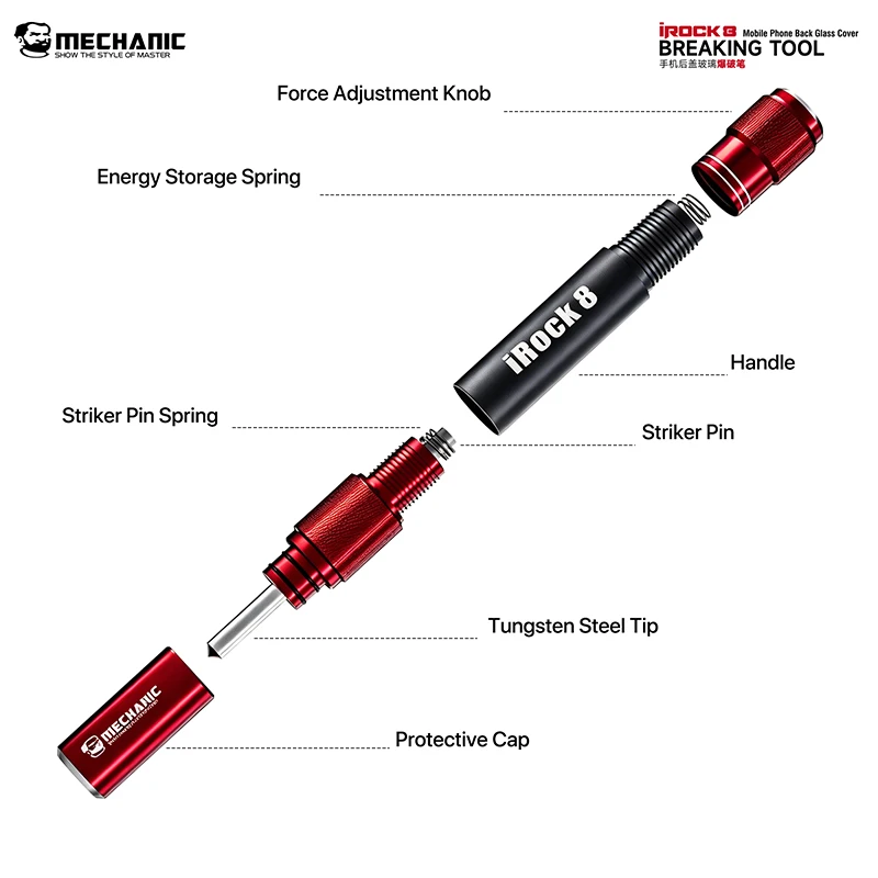 MECHANIC iRock 8 Mobile Phone Back Glass Cover Breaking Tool Back Glass Breaking Pen Disassembly Rear Cover Breaking Tool
