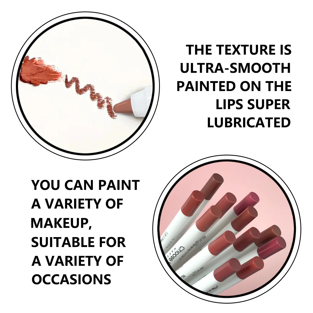 12 สีเซ็กซี่ Matte ลิปสติกดินสอกันน้ํา Lasting Lip Liner ปากกา Non-stick Cup Lip Contour ดินสอแต่งหน้าความงามชุด