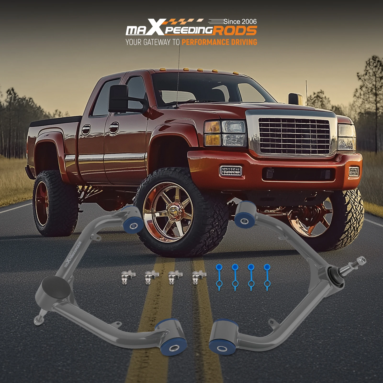 Brand New 2-4" Lift Upper Control Arms Set for GMC Sierra Silverado 2500HD 3500HD 2001-2010